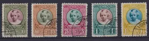 Luxemburg 208-212 Kinderhilfe Prinzessin Marie-Adelaide Luxus gestempelt 60,00