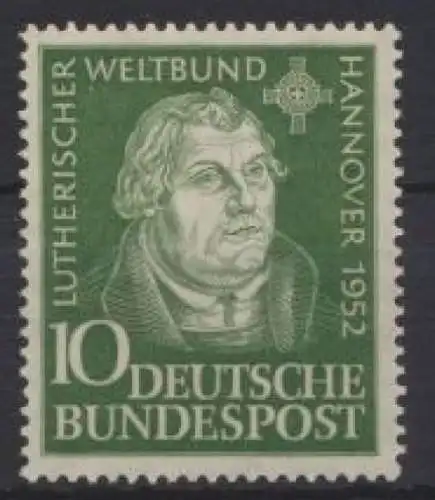 Bundesrepublik Luther Weltbund Hannover Luxus postfrisch MNH Kat.-Wert 15,00