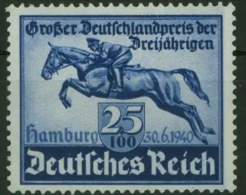 Deutsches Reich 746 Derby Das blaue Band Pferde Tiere Luxus postfrisch MNH 26,00