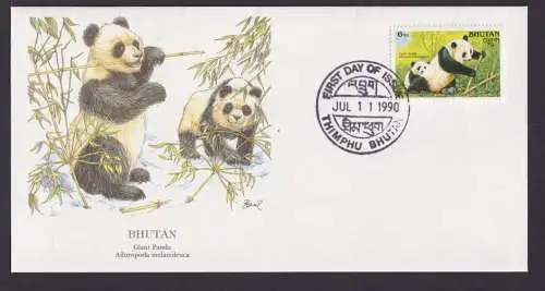 Bhutan Süsasien Fauna Tiere Riesenpanda schöner Künstler Brief