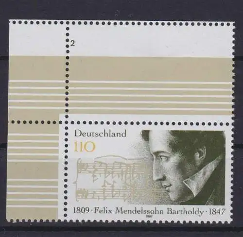 Abart Bund 1953 L Mendelssohn Bartholdy Musik Komponist Luxus postfrisch MNH