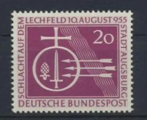 Bund Krieg Schlacht Lechfeld 216 Luxus postfrisch MNH Kat.-Wert 10,00