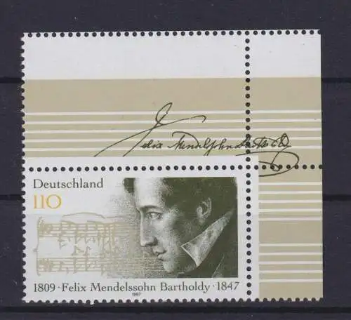 Abart Bund 1953 L Mendelssohn Bartholdy Musik Komponist Luxus postfrisch MNH