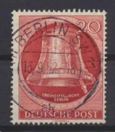 Berlin 84 Glocke rechts 20 Pfg. Vollstempel 13.9.1952 Kat.-Wert 20,00