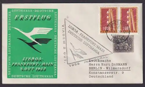 Flugpost Brief Air Mail Portugal Lufthansa attraktiver Umschlag Lissabon Berlin
