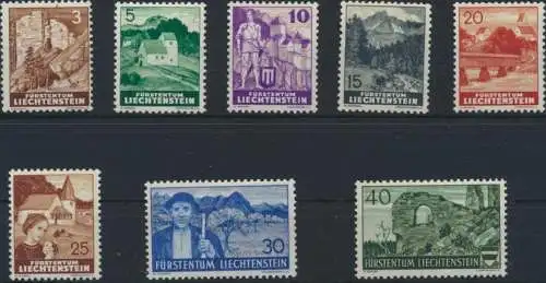 Liechtenstein 156-169 Landschaften + Burgen tadellos postfrisch MNH Kat. 140,00