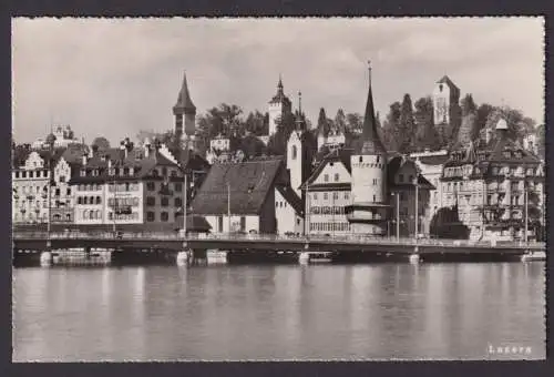 Ansichtskarte Luzern Schweiz Stadtansicht Ufer Reuss Fluss Brücke