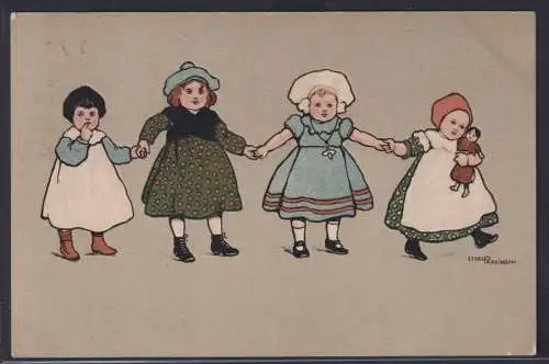 Ansichtskarte Künstlerkarte Sign. Ethel Parkinson Kinder Mädchen Spiel Tanz ab