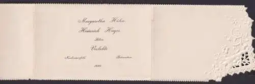 Neudrossenfeld Bayern Bewtzenstein Deutsches Reich Verlobungskarte Zierkarte