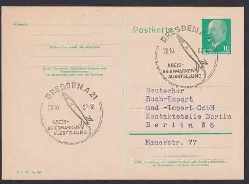 Ganzsache DDR Dresden SSt Rakete Oktoberrevolution Philatelie Kreis Briefmarken