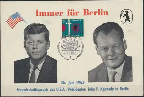 Bund historischer Sonderbeleg Kennedy Brandt Berlin 1963 Politik Geschichte