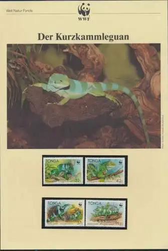 WWF Tonga 1140-1143 Tiere Der Kurzkammleguan kpl. Kapitel bestehend aus