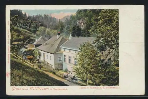 Ansichskarte Waldhausen Österreich Gasthaus Schmied Wolfsstraße