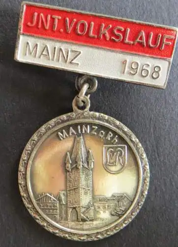 Sport Laufen Medaille JNT. Volkslauf Mainz 1968 Das goldene Mainz am Rhein