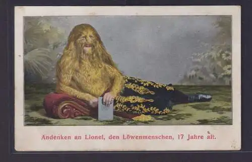 Ansichtskarte Andenken an Lionel Löwenmensch Künstlername f. Stephan Bibrowski