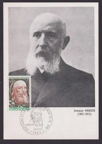 Briefmarken Frankreich 1847 Gerhard Armauer Hansen Medizin Maximumkarte MK