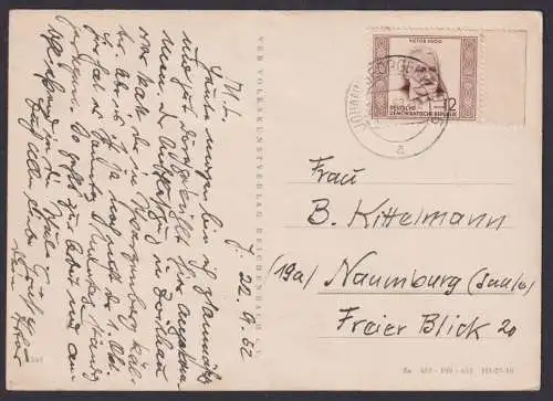 DDR EF 311 Victor Hugo Dichter Ansichtskarte Johanngeorgenstadt Naumburg Saale