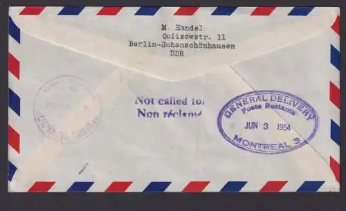 Flugpost Brief Air Mail Super Constellaition Düsseldorf Montreal Canada DDR Zu-
