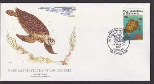 Federated States of Microsenia Ozeanien Fauna Karettschildkröte Künstler Brief