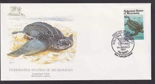 Federated States of Micronesia Ozeanien Fauna Lederschildkröte Künstler Brief