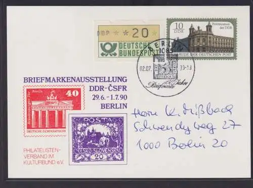 Berlin Philatelie Briefmarken Ausstellung DDR CSFR Kulturbund Sonderkarte