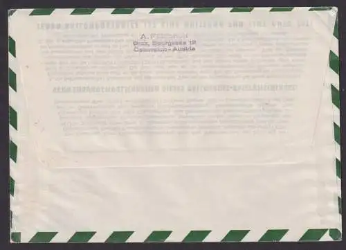 Ballon Flugpost Brief Air Mail Österreich Privatganzsache 4 WST Trachten Wien