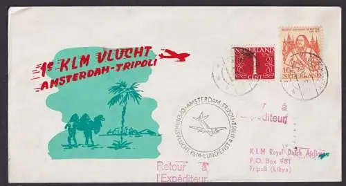 Flugpost Brief Air Mail KLM Amsterdam Niederlande Tripoli Libanon 4.11.1958