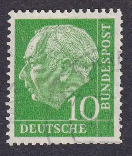 Bundesrepublik 183 Heuss 10 Pfg. mit roter Nummer 0030 Bedarfszähnung Kat 65,00
