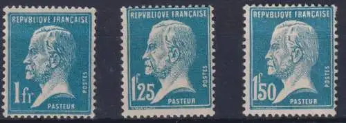 Frankreich 195-197 Loius Pasteur sauber ungebraucht Kat 85,00 für postfrisch