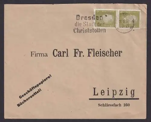 Deutsches Reich Brief MEF Reichspräsident Ebert rs schöne Vignetten Dr. Deutschs