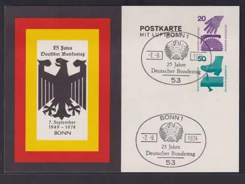 Bund Privatganzsache 2 WST Unfallverhütung Poltik 25 Jahre Bundestag Bonn 1974
