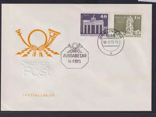 DDR Brief Bauwerke Brandenburger Tor als FDC Berlin 18.9.1973