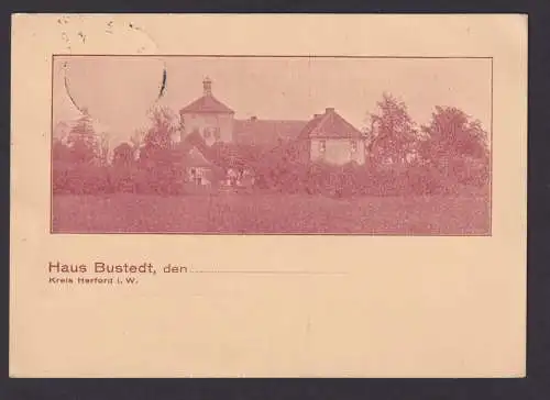Ansichtskarte Bustedt Kreis Herford NRW ab Hiddenhausen 17.09.1937 Deutsches