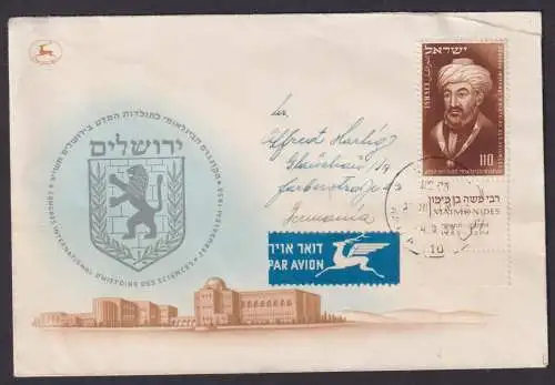 Flugpost Brief Air Mail Israel EF Full Tab 4.8.1953