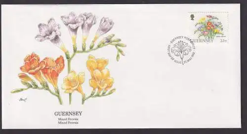 Guersney Kanal Inseln Großbritannien Flora Blumen Freesia schöner Künstler Brief