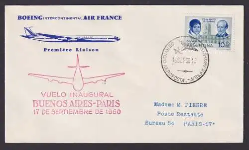 Flugpost Brief Air Mail Boeing Air France Buenos Aires Argentinien n Paris