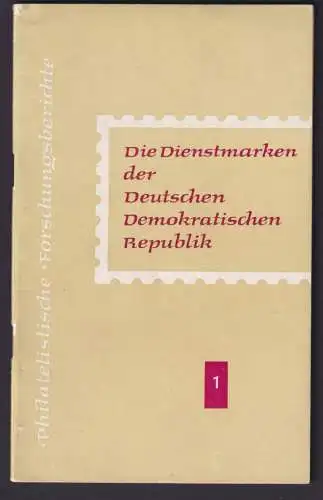 Literatur DDR Die Dienstmarken der Deutschen Demokratischen Republik Herbert