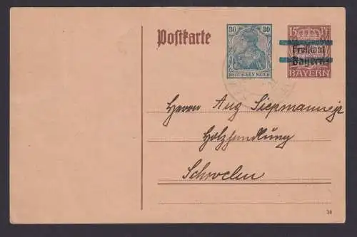 Briefmarken Deutsches Reich Ganzsache P 133 I 02 nach Schwelm Kat.-Wert 60,00
