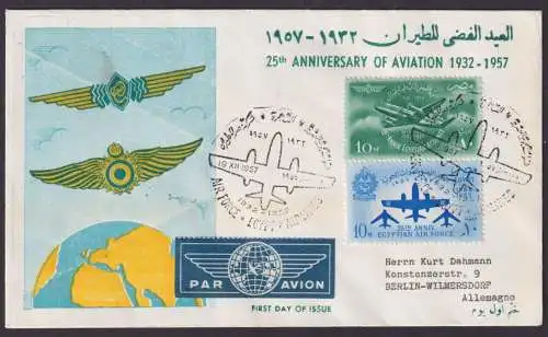 Flugpost Brief Air Mail Ägypton 25 J 1932-1957 nach Berlin Wilmersdorf wunderbar