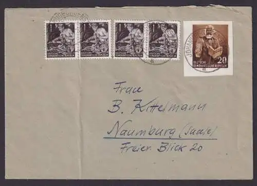 DDR Brief EF 388 B ungezähnt Marx Block Einzelmarke Johanngeorgenstadt Naumburg