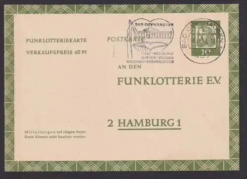 Bund Ganzsache Bedeutende Deutsche FP 9 Funklotterie Oeynhausen Hamburg 17,50