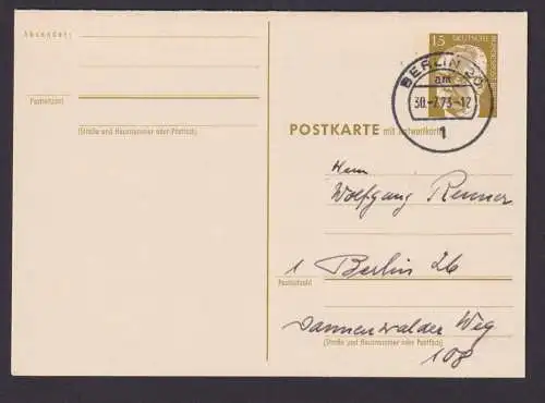 Briefmarken Berlin Ganzsache Heinemann P 87 Frage & Antwort Kat.-Wert 27,50