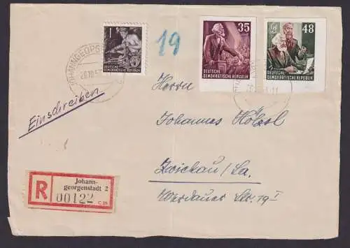 DDR R Brief 390-391 B ungezähnt Marx Block Einzelmarken Johanngeorgenstadt n. Zwickau