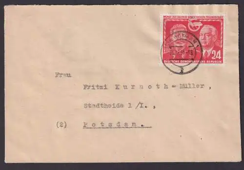 DDR Brief EF 297 Sowjetische Freundschaft Weimar Potsdam 6.12.1951