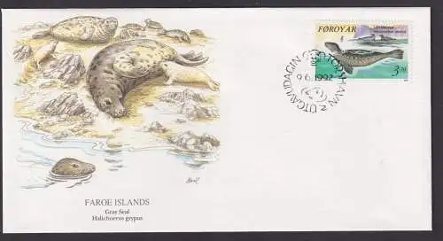 Faroer Inseln Dänemark Fauna Grauer Seehund schöner Künstler Brief