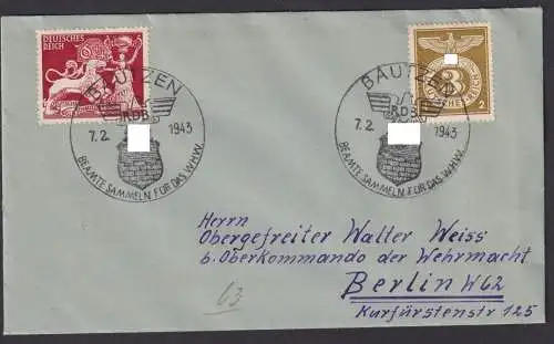 Bautzen Deutsches Reich Sachsen Brief SST WHW Sondermarke Deutsche Goldschmiede