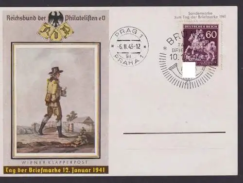 Briefmarken Besetzung Böhmen & Mähren Philatelie Reichsbund d. Philatelisten Tag