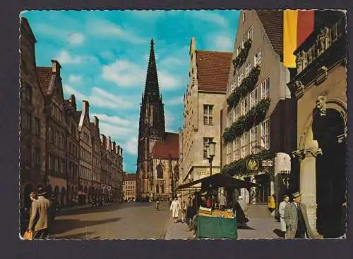 Ansichtskarte Münster Westfalen Einkaufsstrasse Kirche n. Rübenach Koblenz