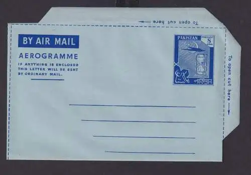 Flugpost Pakistan Ganzsache Aerogramm postal stationery cover 8 annas