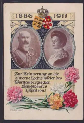 Briefmarken Deutsches Reich Privatganzsache Königspaar Württemberg Blumentag